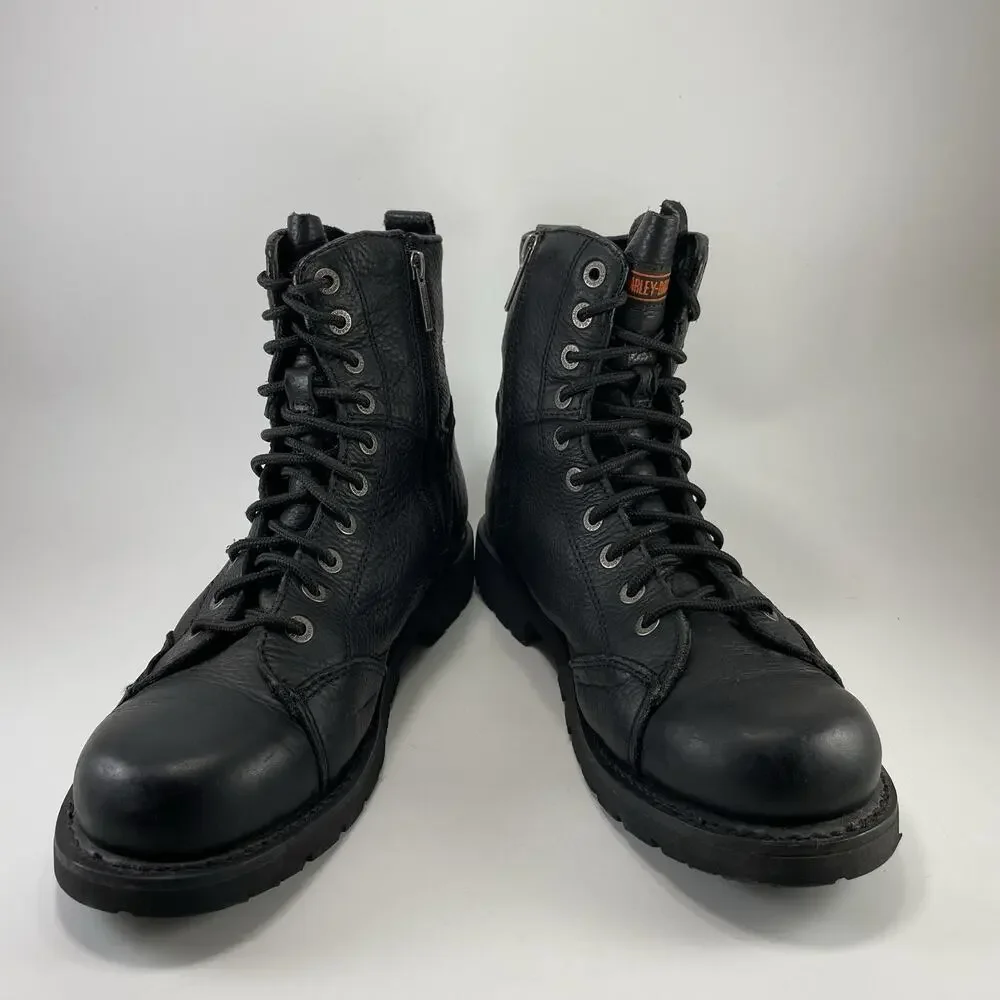 Harley-Davidson Edgefield Leather Lace Up Side Zip Riding Boots Mens Size 12